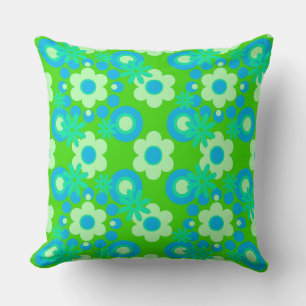 Cojín Decorativo Flores Perlas Donuts Spearmint Blue Apple Green