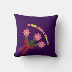 Cojín Decorativo Flores Personalizadas Florece Donde Estás Regalo F