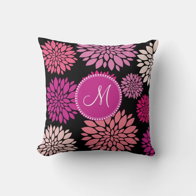 Cojín Decorativo Flores personalizadas personalizado de la púrpura (Anverso)