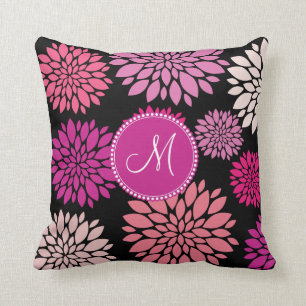 Cojín Decorativo Flores personalizadas personalizado de la púrpura