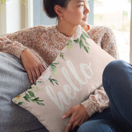 Cojín Decorativo Flores Pink Pastel Modernas Hola Y Nombras