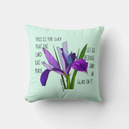 Cojín Decorativo Flores pintadas, verso del salmo 118:24