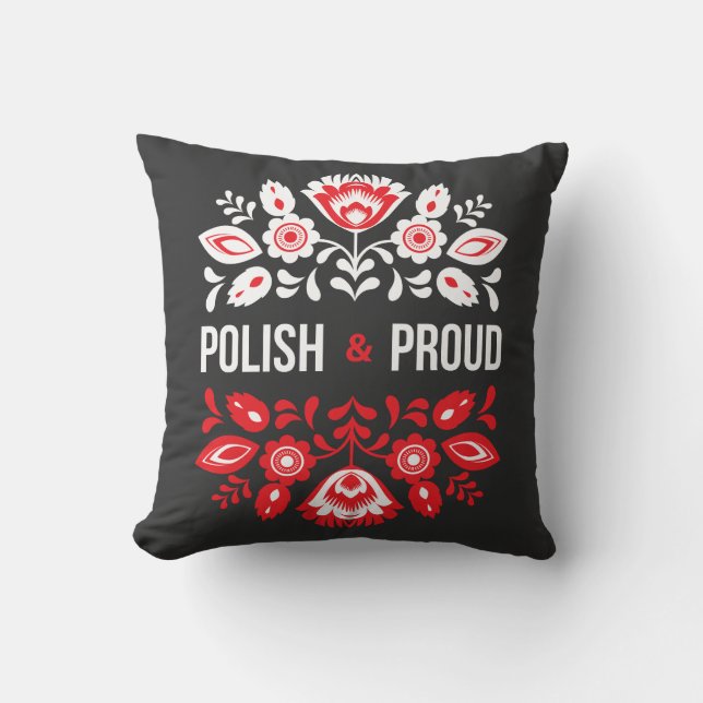 Cojín Decorativo Flores polacas y orgullosas de Polonia Polska (Anverso)