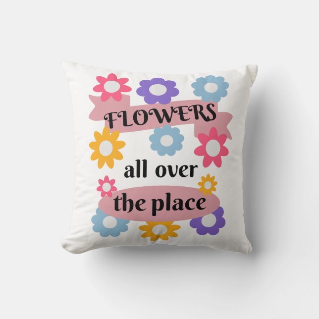 Cojín Decorativo Flores por todo el lugar (Anverso)