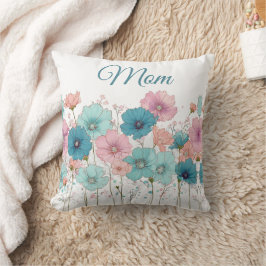 Cojín Decorativo Flores primaverales vintage para mamá