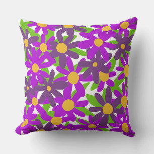 Cojín Decorativo Flores púrpura y verde