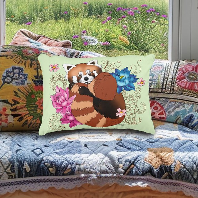 Cojín Decorativo Flores Red Panda Lotus Henna (Subido por el creador)