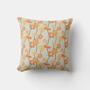 Cojín Decorativo Flores retro de los años 70 apagadas