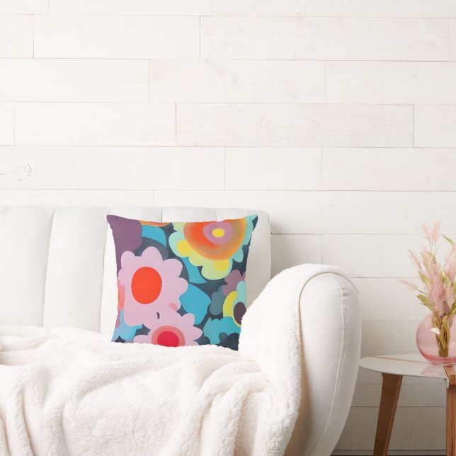 Cojín Decorativo Flores retro mod (Sofá)