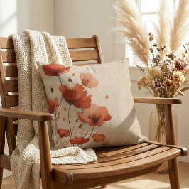 Cojín Decorativo Flores rojas.