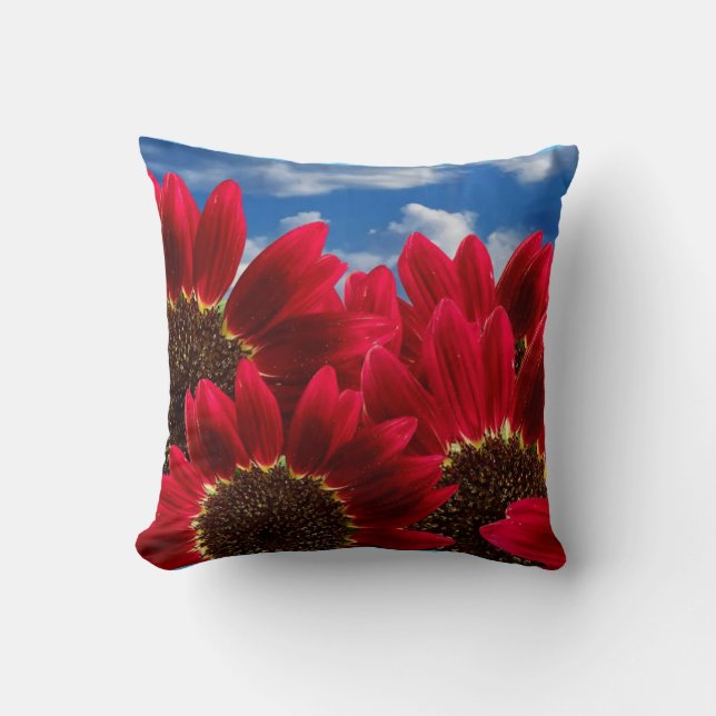 Cojín Decorativo flores rojas (Anverso)