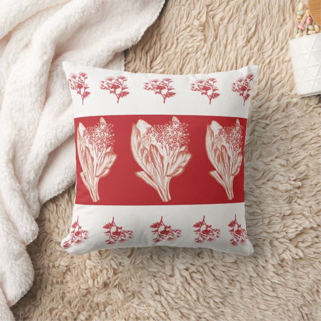 Cojín Decorativo Flores rojas (Manta)