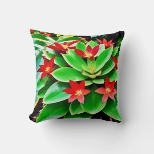 Cojín Decorativo Flores rojas brillantes