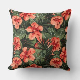 Cojín Decorativo Flores rojas hibiscus