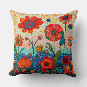 Cojín Decorativo Flores rojas lindas
