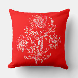 Cojín Decorativo Flores rojas modernas muy elegantes y vintage