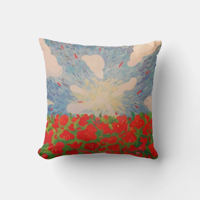 Cojín Decorativo Flores rojas MoJo Pillow (Anverso)