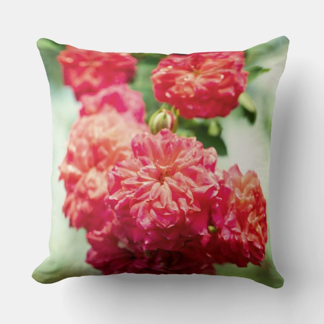 Cojín Decorativo Flores rojas rojas (Anverso)
