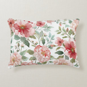 Cojín Decorativo Flores Rojas Rosadas