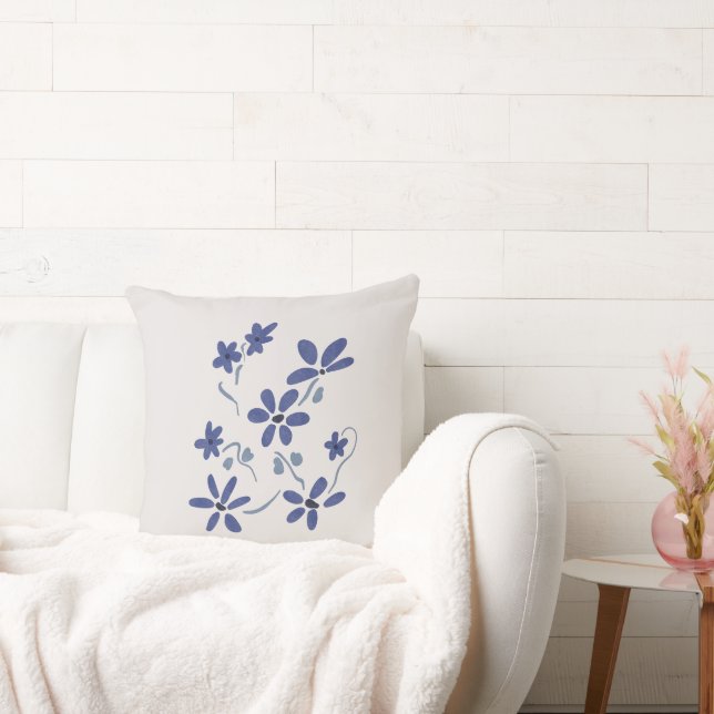 Cojín Decorativo Flores románticas azules (Sofá)