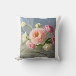 Cojín Decorativo Flores rosa elegantes y desenfadadas