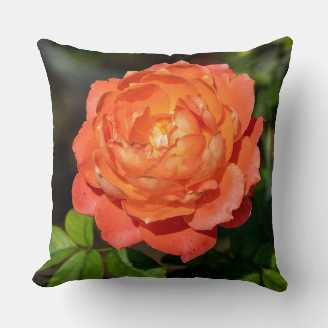 Cojín Decorativo flores rosa naranja (Anverso)