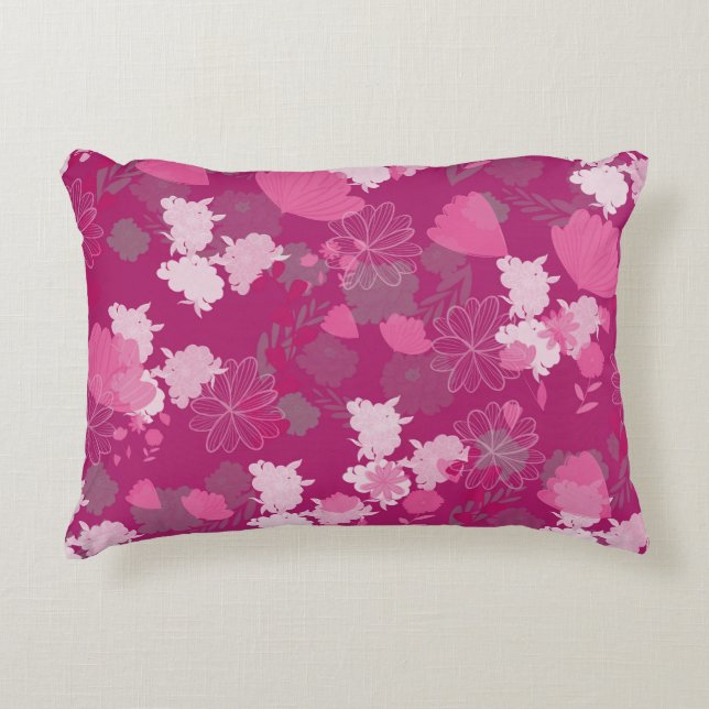 Cojín Decorativo flores rosadas (Anverso)