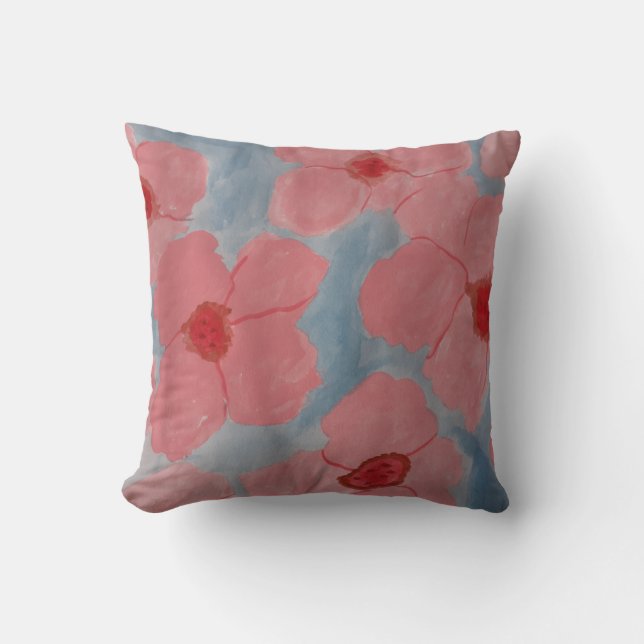 Cojín Decorativo Flores rosadas de caramelo (Anverso)