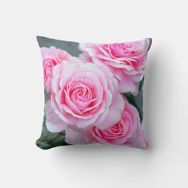 Cojín Decorativo Flores rosadas de rosa (Anverso)