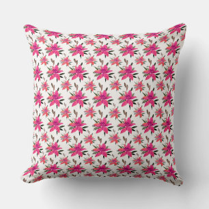 Cojín Decorativo Flores rosadas diseño de patrón floral