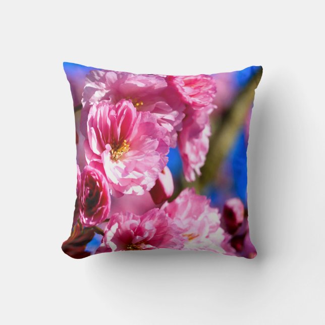 Cojín Decorativo Flores rosados (Anverso)