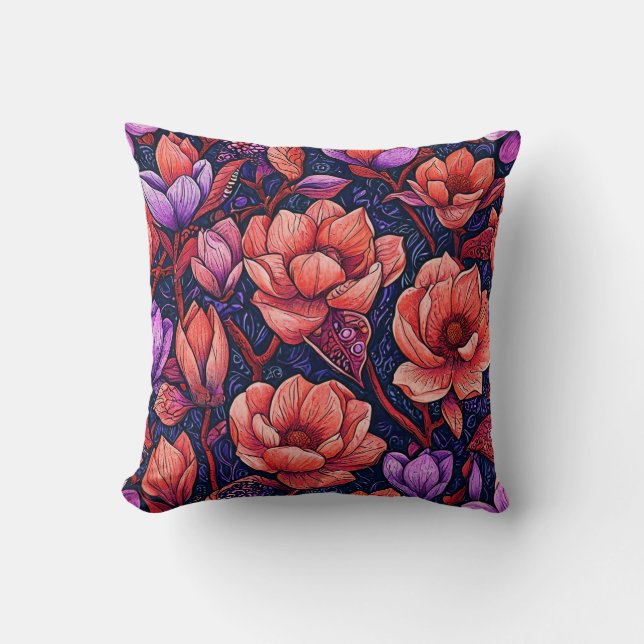 Cojín Decorativo Flores rosas (Anverso)