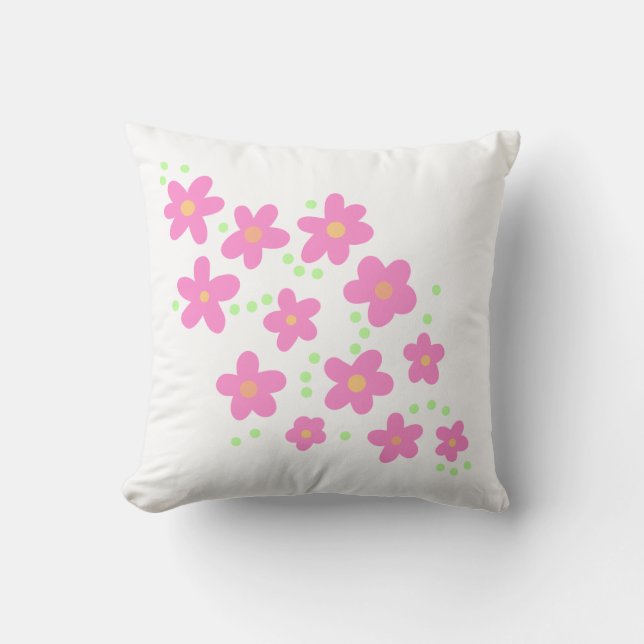 Cojín Decorativo Flores rosas caprichosas (Anverso)