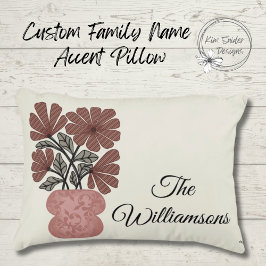 Cojín Decorativo Flores rosas con nombre