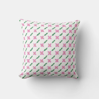 Cojín Decorativo Flores rosas Hojas verdes Pillow