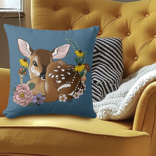 Cojín Decorativo Flores salvajes Fawn Blue (Subido por el creador)