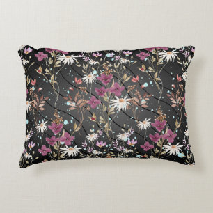 Cojín Decorativo Flores salvajes retro boho elegante