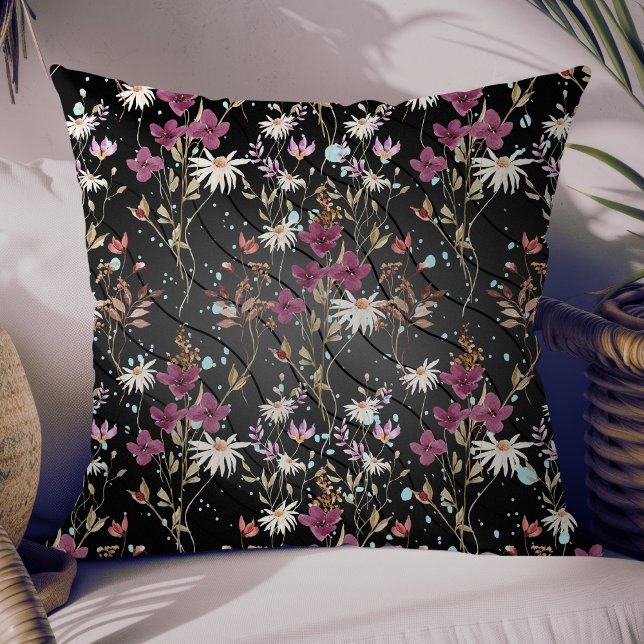 Cojín Decorativo Flores salvajes retro boho elegante (Subido por el creador)