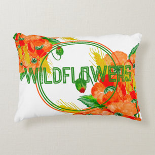 Cojín Decorativo Flores silvestres acuarela