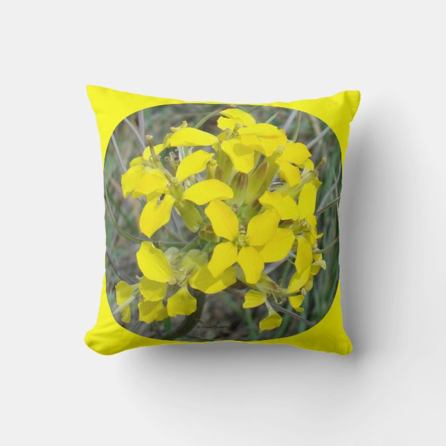 Cojín Decorativo Flores silvestres amarillas F33w (Anverso)