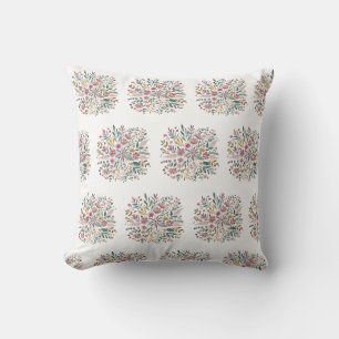 Cojín Decorativo Flores silvestres de acuarela moderna y elegante