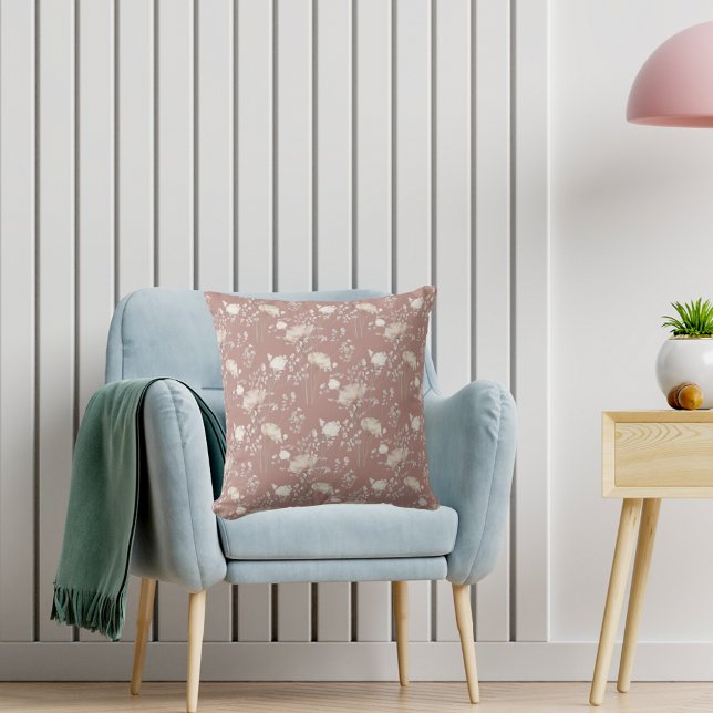 Cojín Decorativo Flores silvestres de crema de tierra agitadas (Subido por el creador)