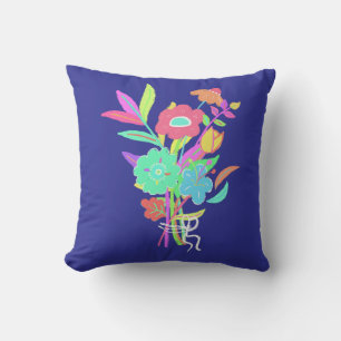 Cojín Decorativo Flores silvestres de neón