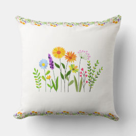 Cojín Decorativo Flores silvestres de primavera y verano