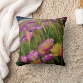 Cojín Decorativo Flores Silvestres En El Agua Dusk Watercolor Flora