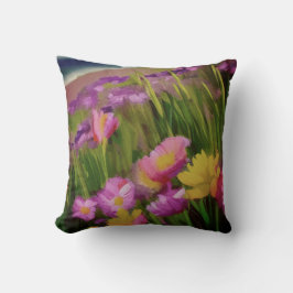 Cojín Decorativo Flores Silvestres En El Agua Dusk Watercolor Flora
