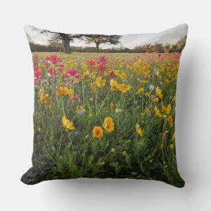 Cojín Decorativo Flores silvestres en la carretera en Texas, primav
