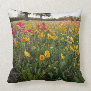 Cojín Decorativo Flores silvestres en la carretera en Texas, primav