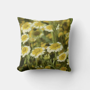 Cojín Decorativo Flores silvestres girasoles amarillos y blancos