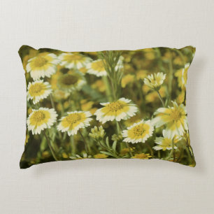 Cojín Decorativo Flores silvestres girasoles amarillos y blancos